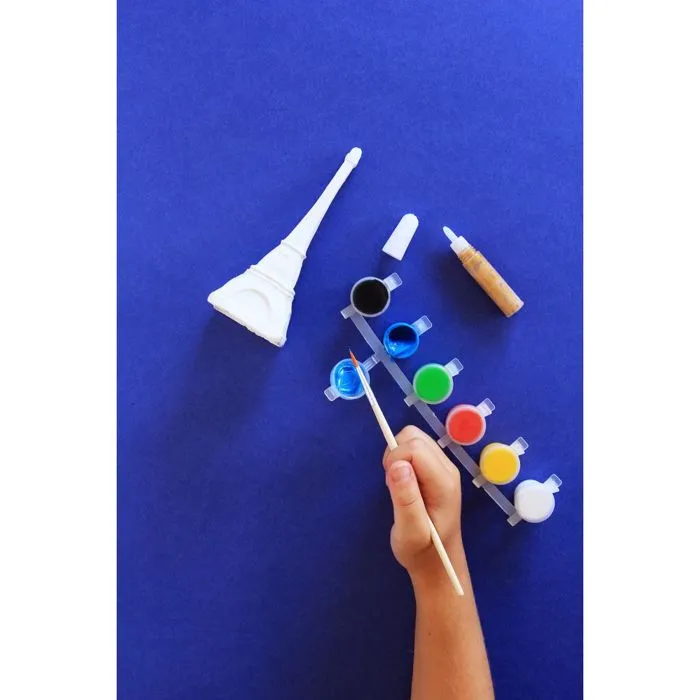 Coffret moulage en plâtre - Ma tour Eiffel - Mako moulages - Bleu et rouge - Enfant - Mixte-1