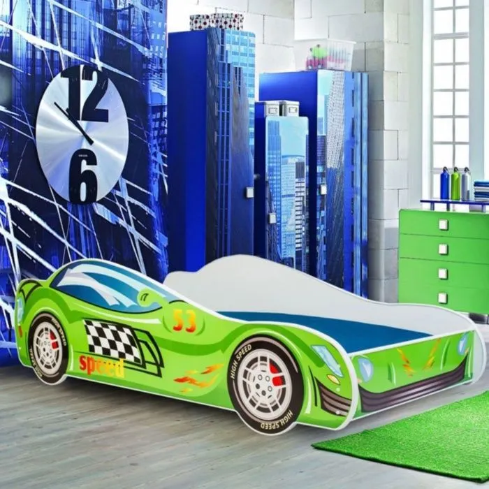 Lit enfant voiture "SPEED" 160x80cm + sommier + matelas-0