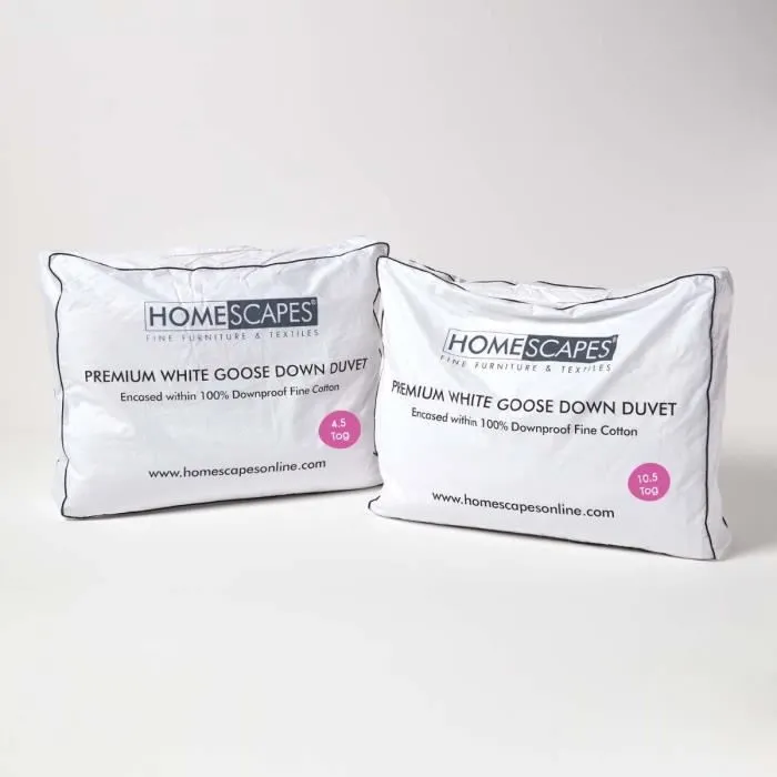 Lot de 2 Couettes Premium 4 saisons en duvet d'oie 10.5 + 4.5 Tog, 135 x 200 cm-0