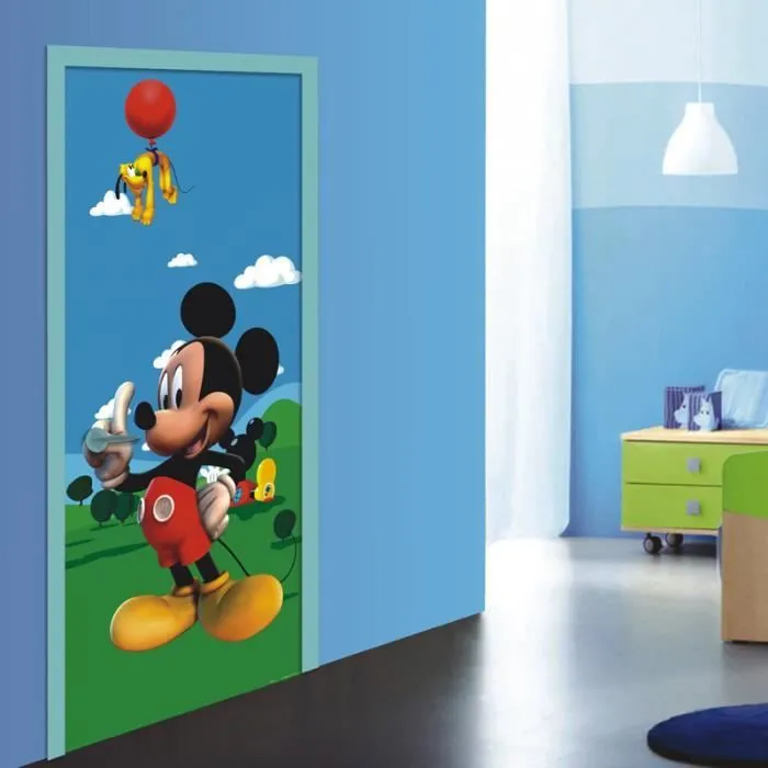 Décoration murale - DISNEY - Poster géant La Maison de Mickey - H 202 x L 90 cm - Impression numérique - Bleu-2
