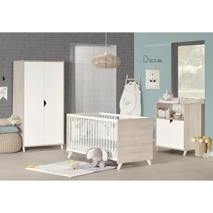 Lit bébé évolutif - 140x70cm - Babyprice Scandi naturel - En bois-5