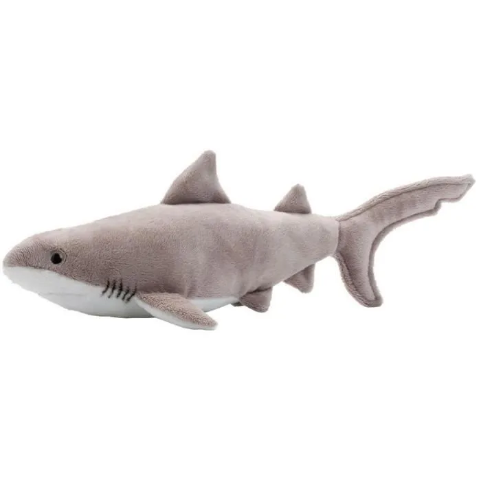 requin peluche câlin 33 cm gris