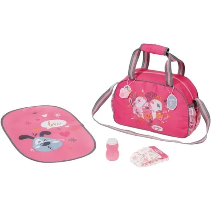 Sac à langer BABY BORN - ZAPF CREATION - Changing Bag - Rose - Pour poupée 36 et 43 cm-0