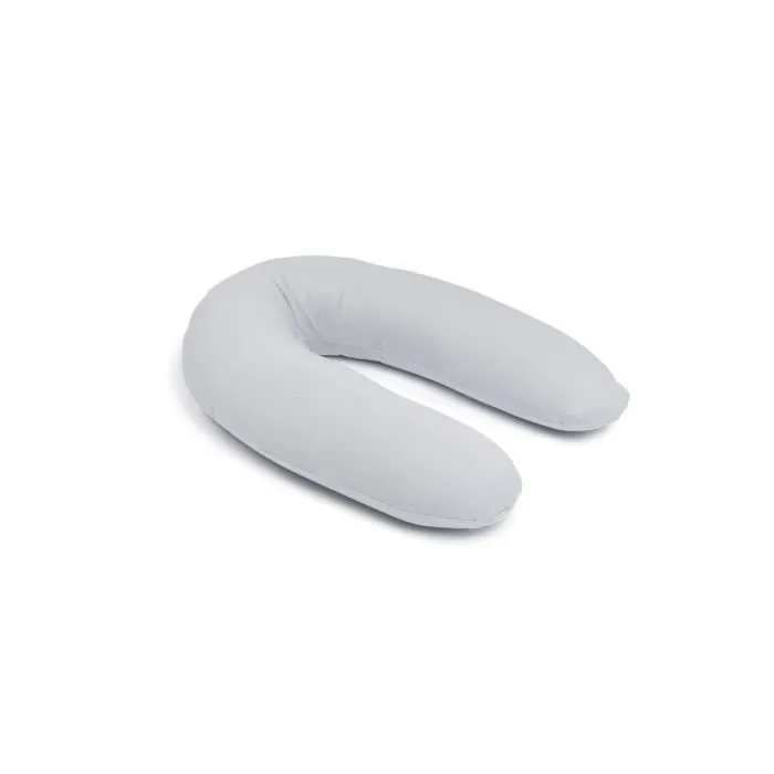 doomoo Coussin de Grossesse & d'Allaitement 2 en 1 Twisty - Ultra Confort - Remplissage Microbilles ultra-fines, Gris-0