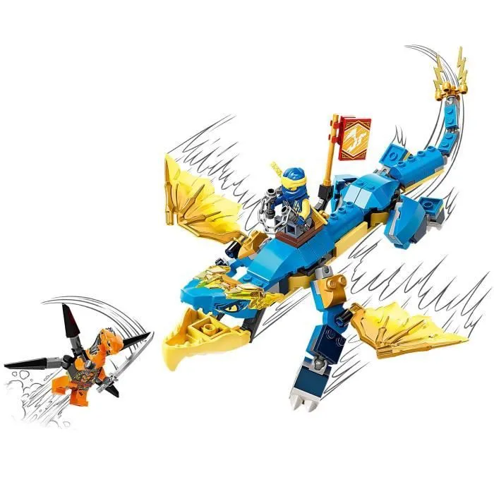 LEGO® 71760 NINJAGO L’Évolution Dragon Du Tonnerre De Jay, Set avec Figurine de Serpent avec bannière de mission à collectionner-1