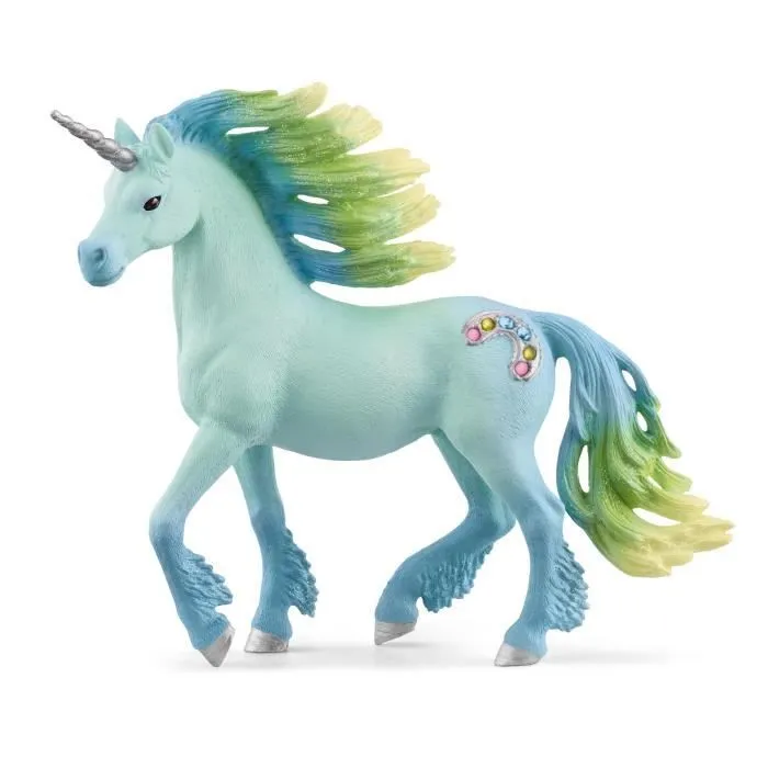 Figurine Licorne étalon Barbe à papa, Doux pelage, SCHLEICH 70722 bayala®-0