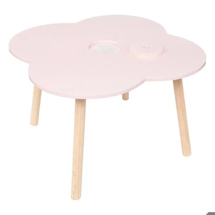 Table enfant "Ally" rose 51x51x40cm - Atmosphera createur d'interieur - Rose-1