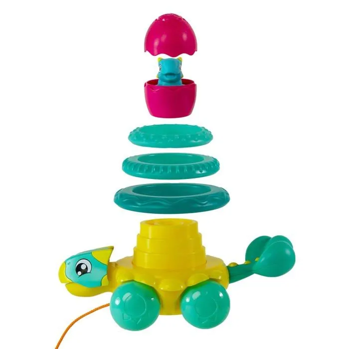 Jouet a tirer - jouet a pousser Rocco giocattoli - E73410 - Toomies JW Anchylosaure empilable et tracable-2