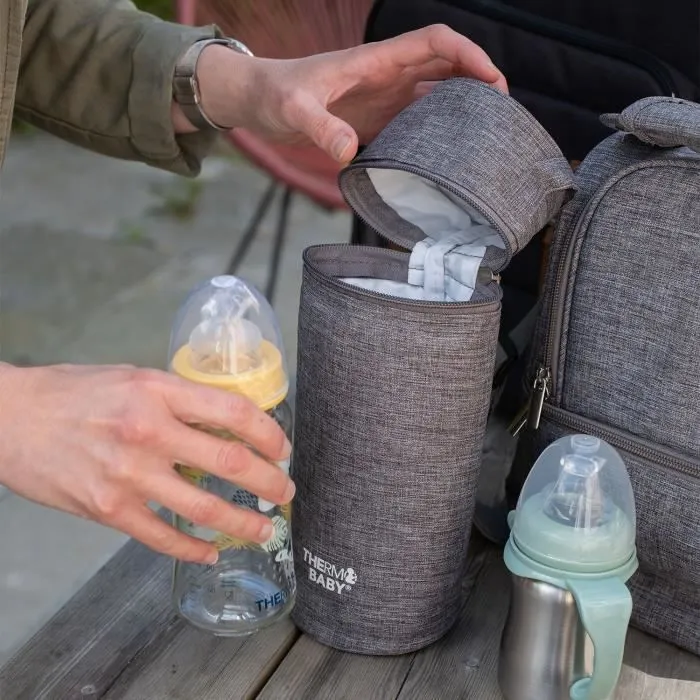 Porte biberon THERMOBABY - isotherme - gris chiné-4