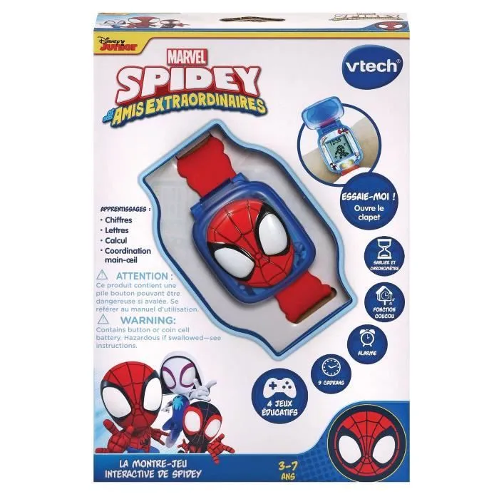 Montre-Jeu Interactive Spidey VTECH - Rouge et bleu - Pour enfant de 3 ans et plus-1