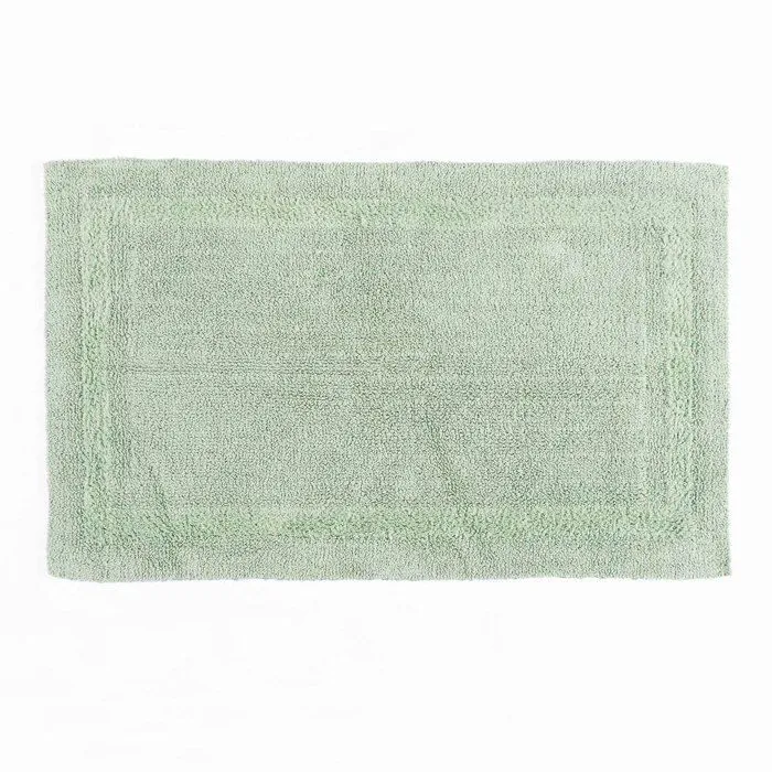 Tapis de bain pur Coton haut de gamme 2 pièces Vert Sauge-1