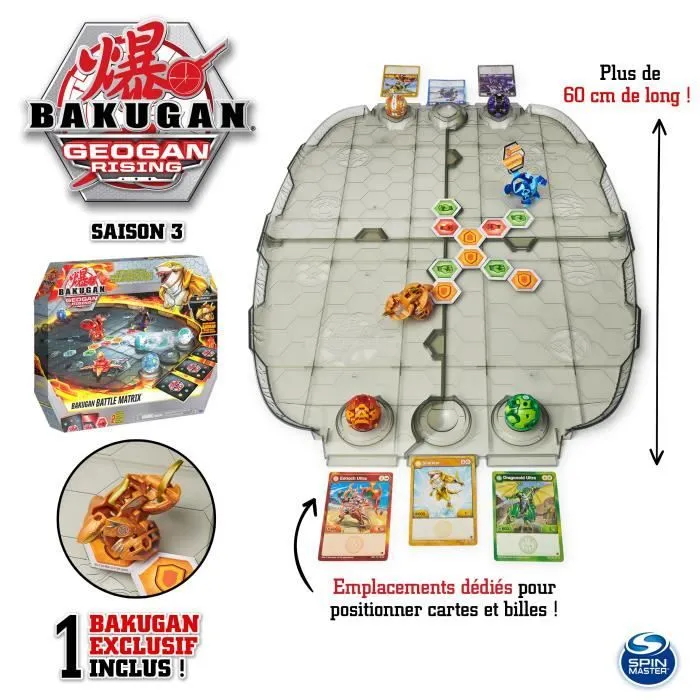 BAKUGAN - ARENE COMBAT BATTLE MATRIX SAISON 3 - 6060362 - Plateau de Jeu Luxe Sharktar doré Exclusif Avec Billes Bakugan et cartes-4