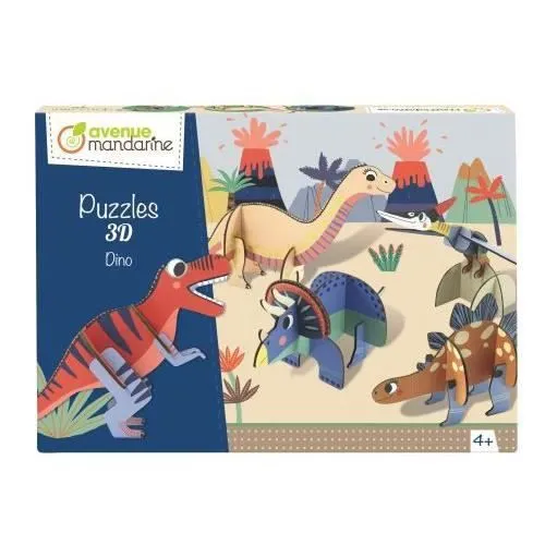 Boite de 5 Puzzles 3D Dino Avenue Mandarine - Pour Enfant de 3 Ans - Dessins animés et BD-0