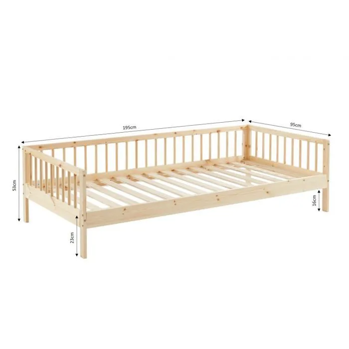 Lit Enfant Nid Douillet Pin Massif Beige 90x190 Laïba Kids-1