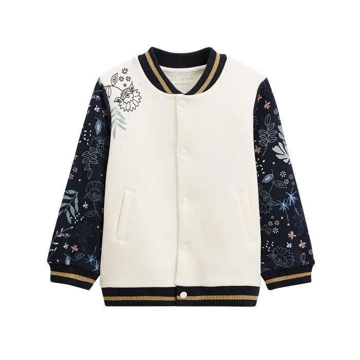 Veste teddy - Belle de Nuit - Fille - Molleton chaud - Détails dorés - Manches imprimées-0