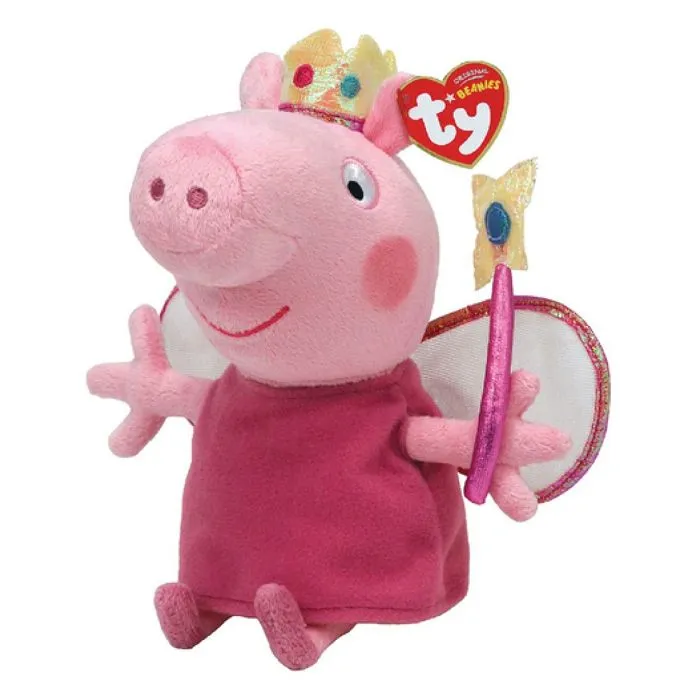 Peluche Peppa Pig princesse 16 cm - Licence Peppa Pig - Marque Peppa Pig-0