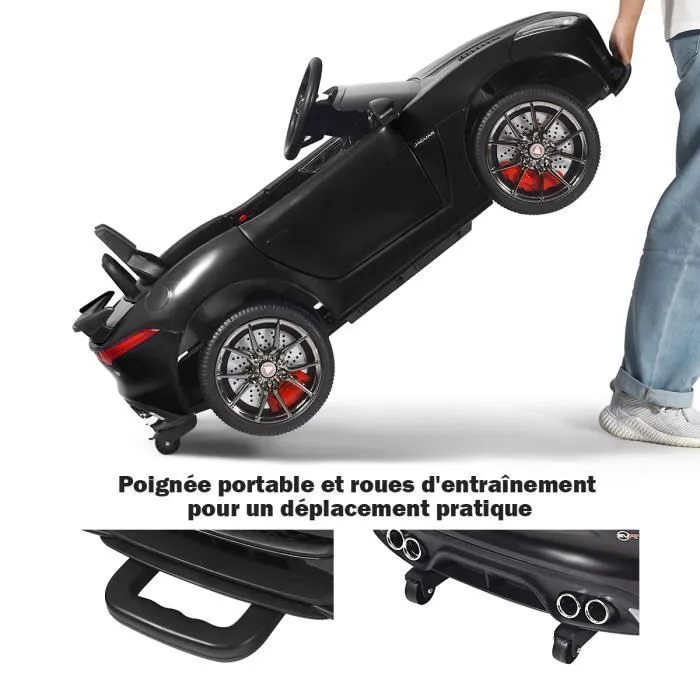Voiture Électrique 12V Jaguar F-type SVR pour Enfants 3-8 Ans - COSTWAY - 2 Portes Verrouillables - Noir-3