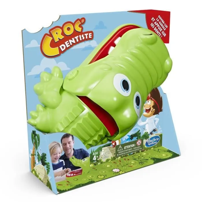 Croc' Dentiste, Jeu de société pour les petits, Jeu fun, Version française, Hasbro Gaming, Dès 4 ans-1
