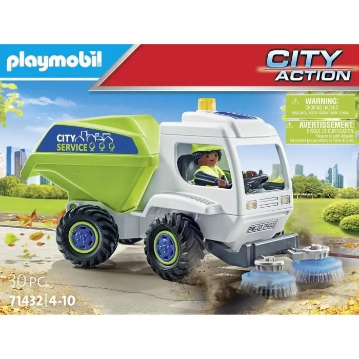 PLAYMOBIL 71432 Balayeuse de voirie - City Action - Dès 4 ans-6