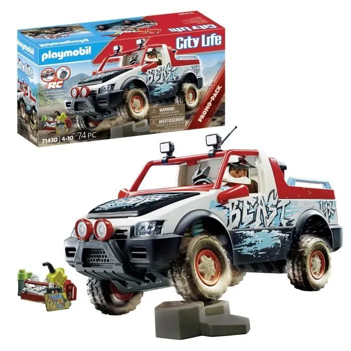 PLAYMOBIL 71430 Voiture de rallye, City Life, Avec personnage et véhicule tout-terrain, 74 pièces, Dès 4 ans-4
