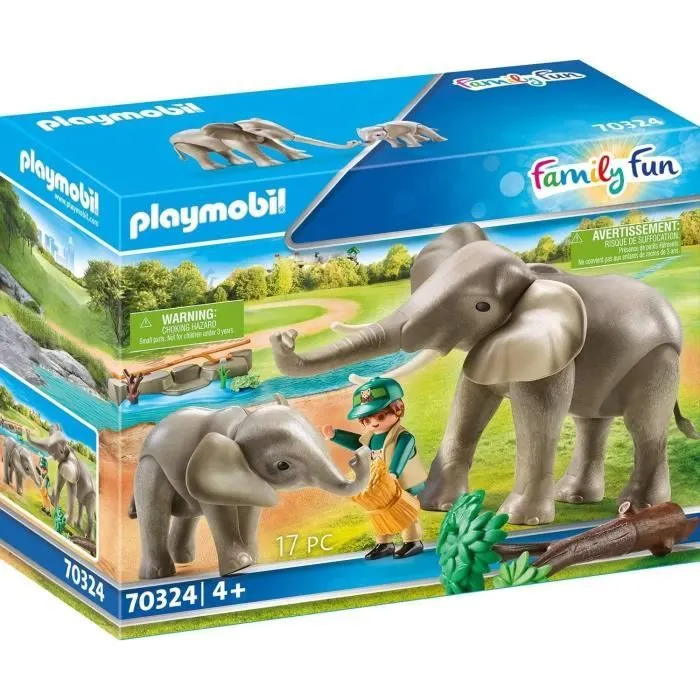 PLAYMOBIL - 70324 - Elephant et soigneur-0