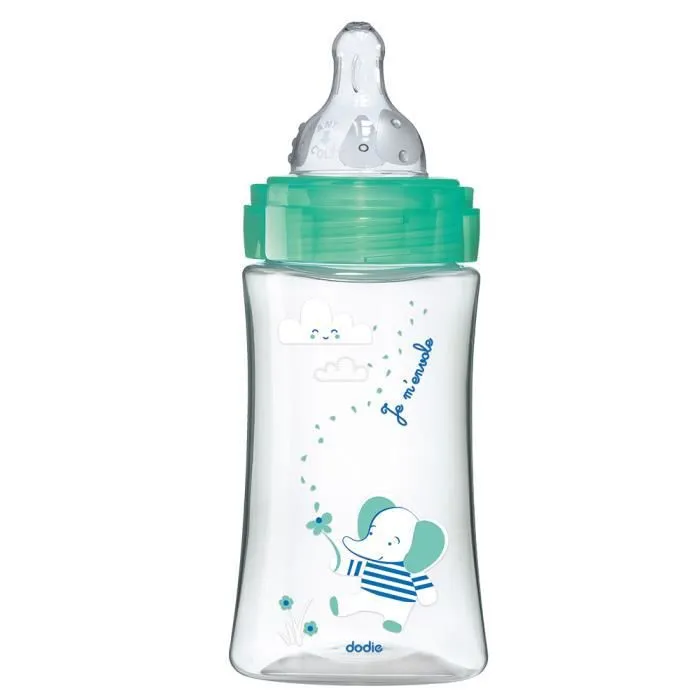Dodie Biberon Initiation+ Anti-Coliques 3 Vitesses +0m Vert 270ml-2