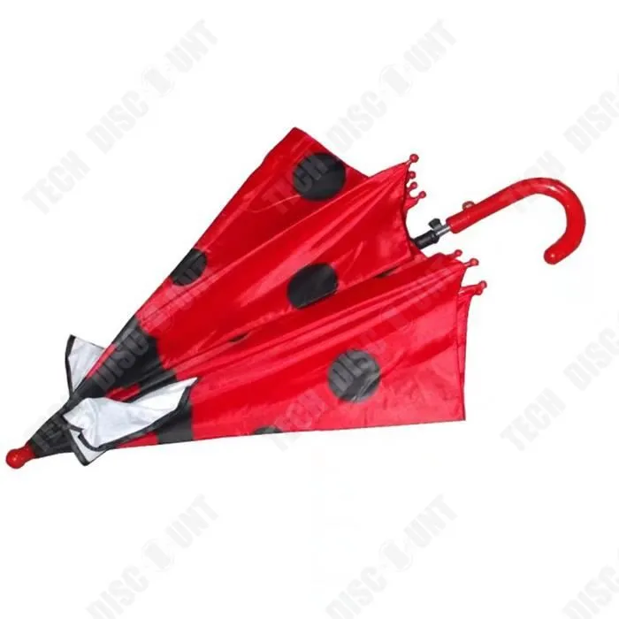 TD® Parapluie ensoleillé pour enfants Parapluie d'oreille parapluie pour enfants avec sifflet parapluie de danse maternelle rouge-3