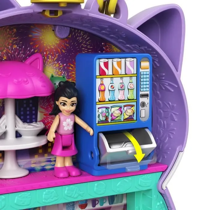 Coffret Chat Restaurant - Polly Pocket - Univers culinaire japonais - 2 figurines et 13 accessoires - 4 ans et +-3