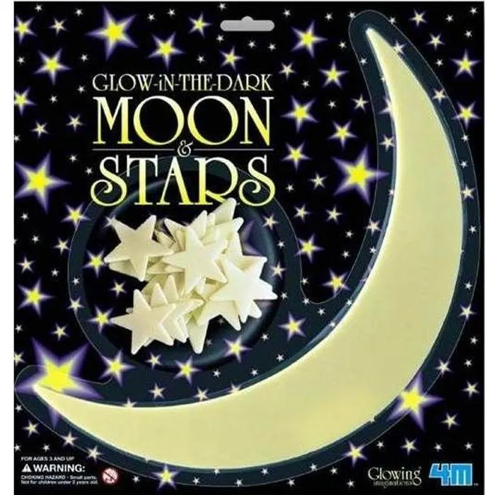 Décoration murale - 4M - KIDZ LABS - Lune et Etoiles lumineuses - Jaune - Enfant - Mixte-0