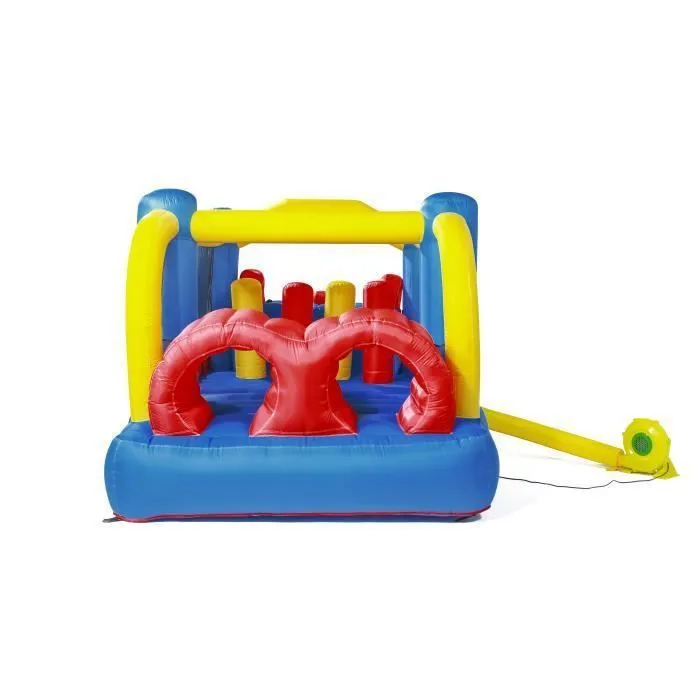 Château Gonflable : aire de jeux Gonflable avec obstacles et double toboggan - surface de jeux : 560 x 255 x 190 cm - Wipe out-3