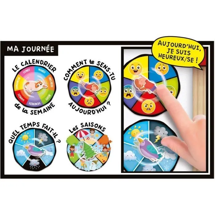 Tableau éducatif - LISCIANI - Montessori Pen - Super école - Activités journalières - Roue des émotions - Écriture Montessori-3