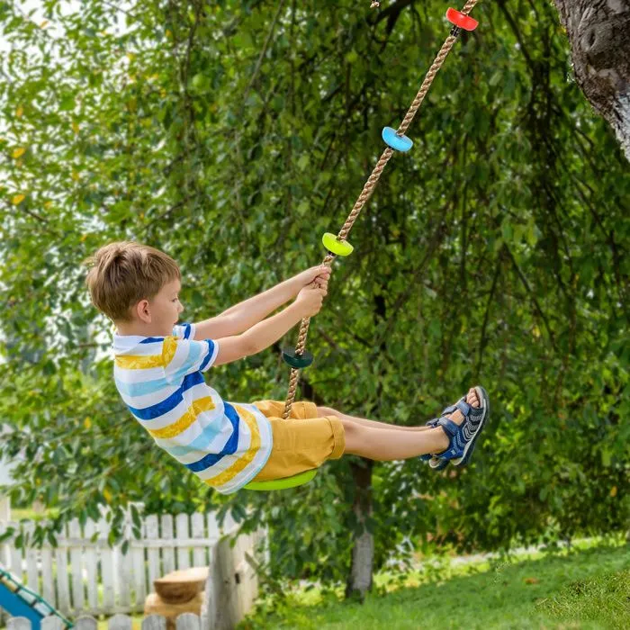 HOMCOM - Balançoire en corde d'escalade pour enfants - PP - 200x29cm - Vert-1