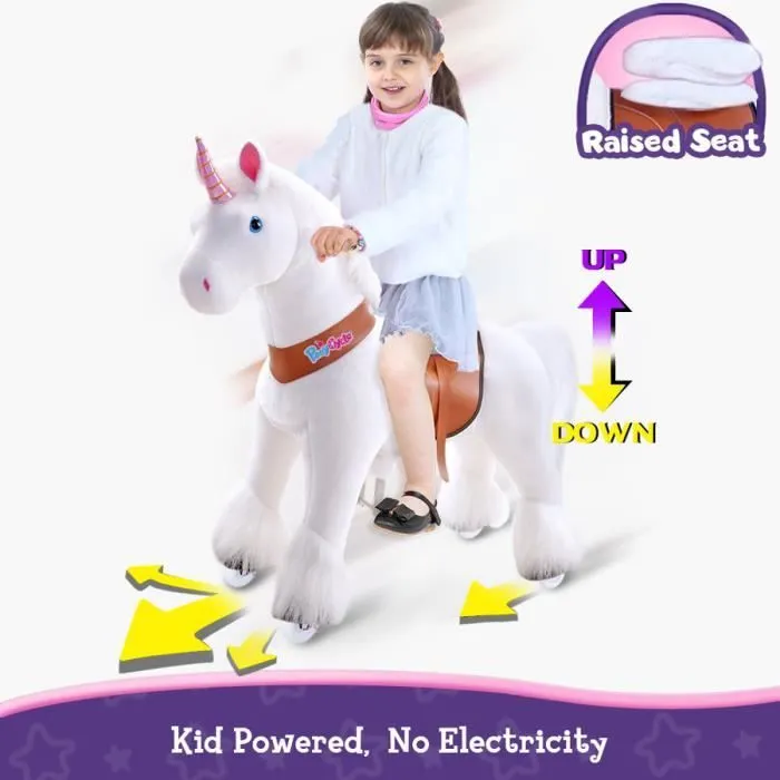 PonyCycle® - Licorne Trottinette à Pédale avec 4 roues pour enfants 4~9 ans - blanc-2