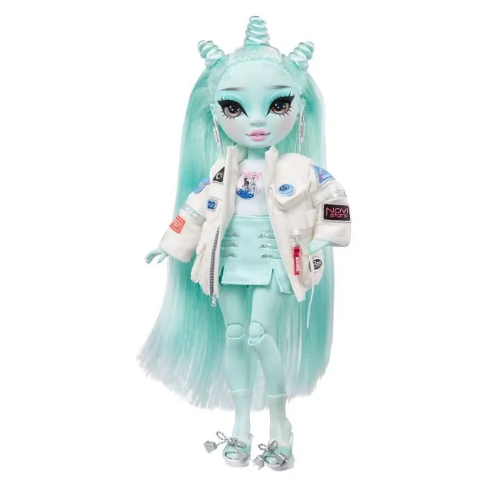 Rainbow High S3 Shadow High - Poupée 27 cm Zooey Electra (Vert clair) - 1 tenue + accessoires et support pour poupée-0