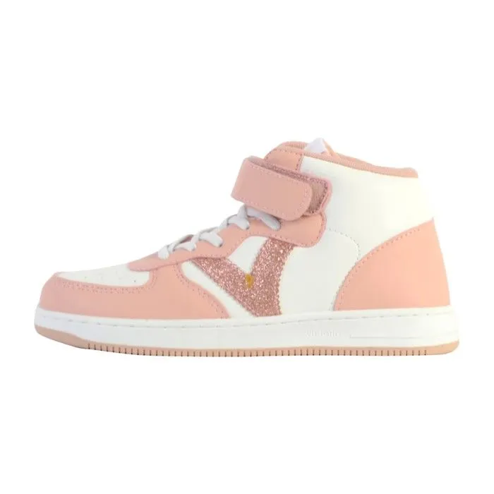 Baskets bébé fille Victoria Tiempo Three-Tone Mid - rose foncé - Lacets - Synthétique-0