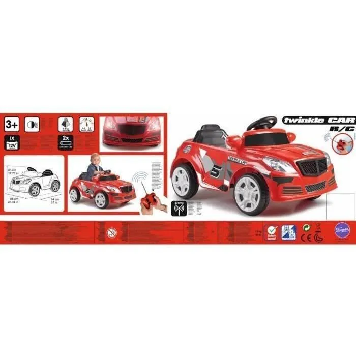 Voiture électrique 12V Twinkle Car R/C - rouge - FEBER-3