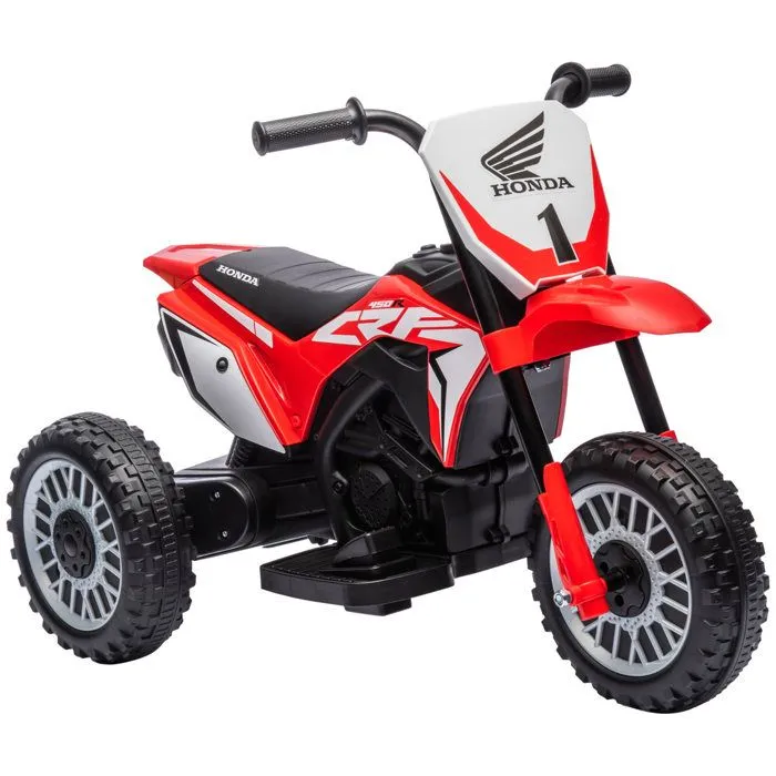 Moto Cross électrique enfant 3 roues licence officielle Honda CRF 450 R V. max. 3 Km/h fonctions sonores rouge-0