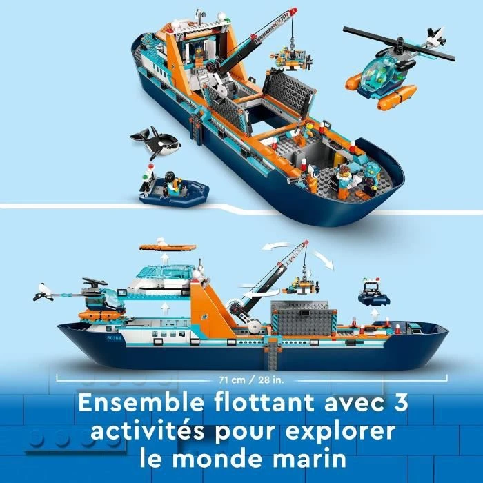 LEGO® City 60368 Le Navire d’Exploration Arctique, Jouet de Grand Bateau Flottant, Cadeau Enfants-3