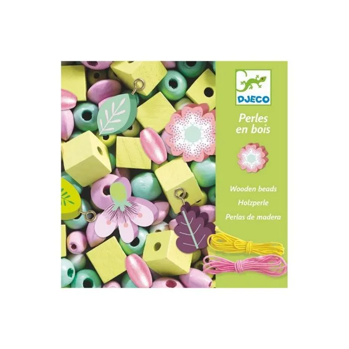 Kit de perles en bois - DJECO - 450 pcs - Multicolore - Mixte - À partir de 8 ans-0
