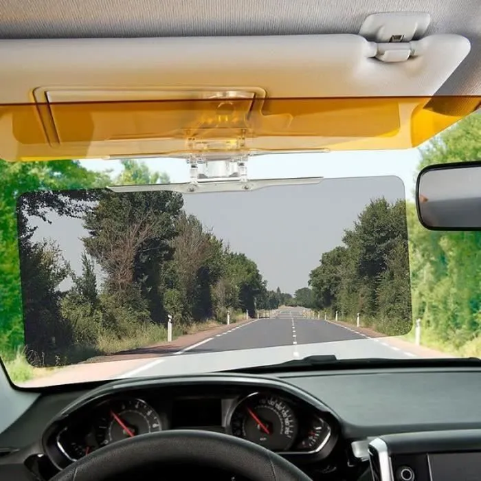 ZX02605-SHOP-STORY2 en 1 Pare-Soleil de Voiture Transparent Anti-Éblouissement Anti-Reflets Améliore la Conduite de Jour comme d-1