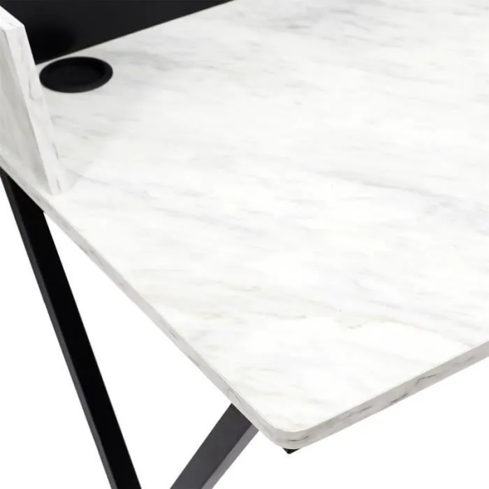 Bureau Design Effet Marbre "brice" 90cm Gris - Paris Prix-3