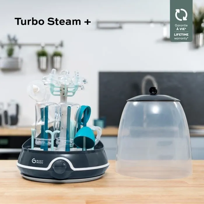 BABYMOOV Turbo Steam(+) - 2 en 1, Stérilisateur biberons vapeur et Egoutte-biberons-1