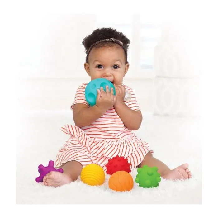 6 balles sensorielles - INFANTINO - Jouet pour bébé - Couleur bleu - Plastique souple-2