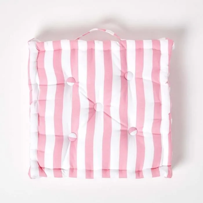 Coussin de sol - Non spécifié - Grandes Rayures - 40 x 40 cm - Rose - Intérieur-2