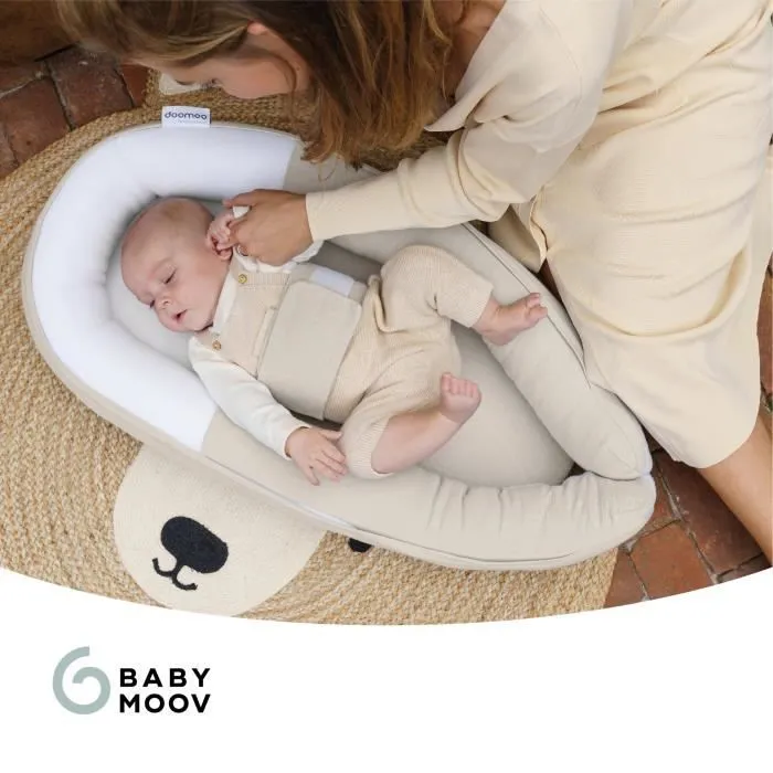 Doomoo Réducteur de Lit bébé Cocoon, Evolutif & Respirant, Jersey Sand-5