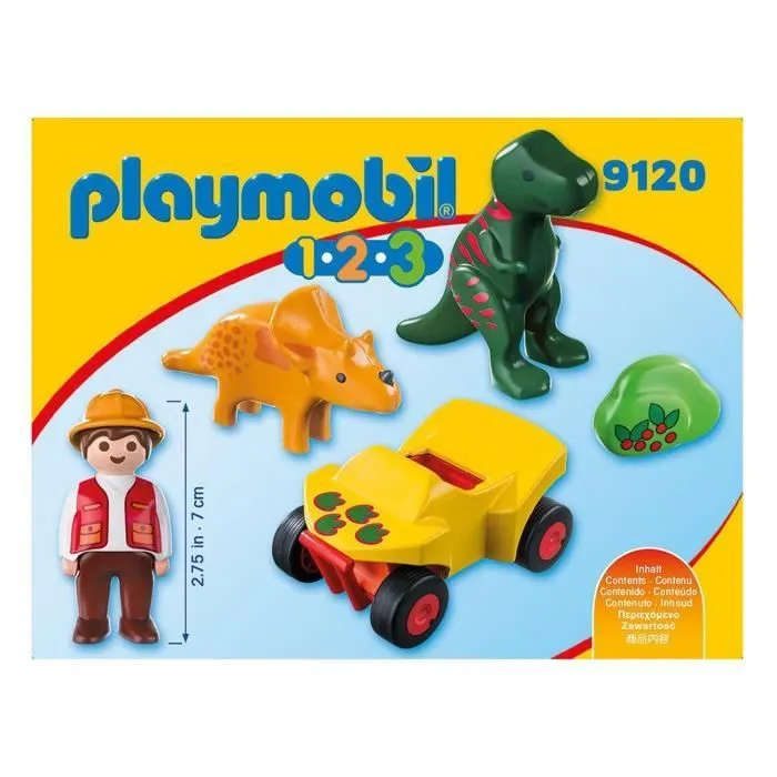 PLAYMOBIL 1.2.3 - 9120 - Explorateur et Dinosaures-2
