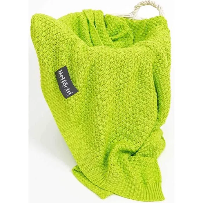 Bellochi Premium Couverture Bébé Naissance - 100% Bambou - Douce Couverture Bebe Ete pour une Fille ou un Garçon - 100x80 cm -Verte-0