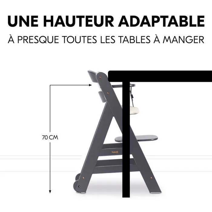 HAUCK - Chaise haute Beta + Gris foncé-1
