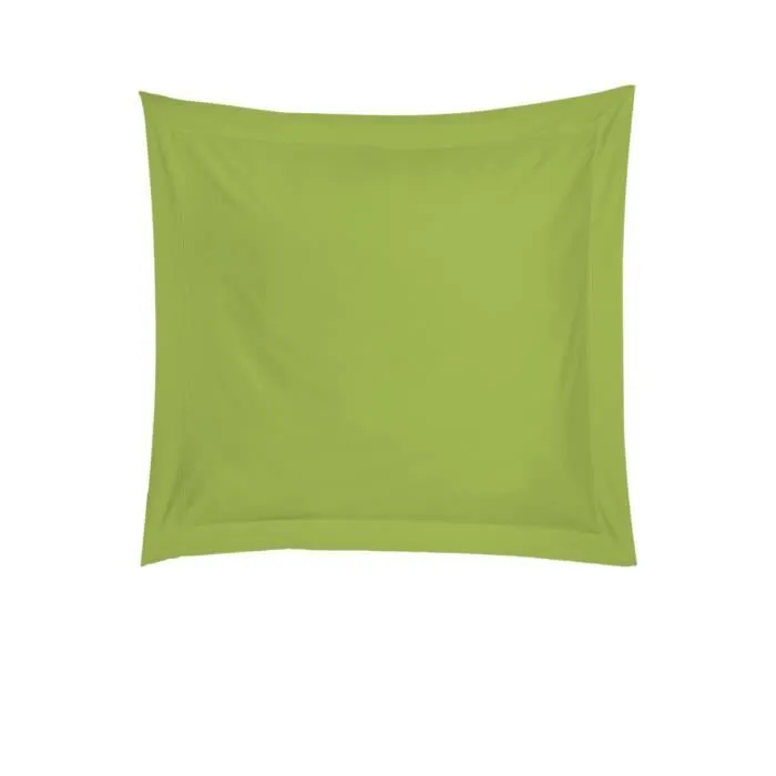 Taie d'oreiller - Coton - Vert olive - 75 x 75 cm - Lavable à 40°C - Tissage serré-0