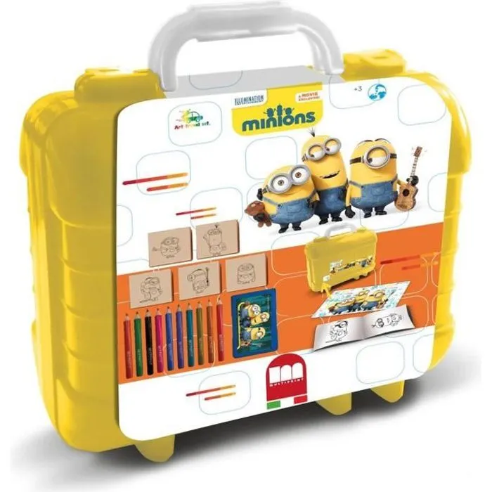 Set de Voyage - Malette de Dessin Les Minions - MULTIPRINT - 5 tampons - Enfant-0